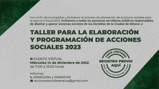 Taller para la Elaboración y Programación de Acciones Sociales 2023