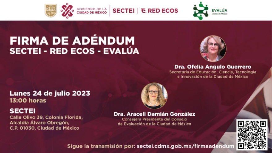 Firma de Adéndum SECTEI- RED ECOS - EVALÚA